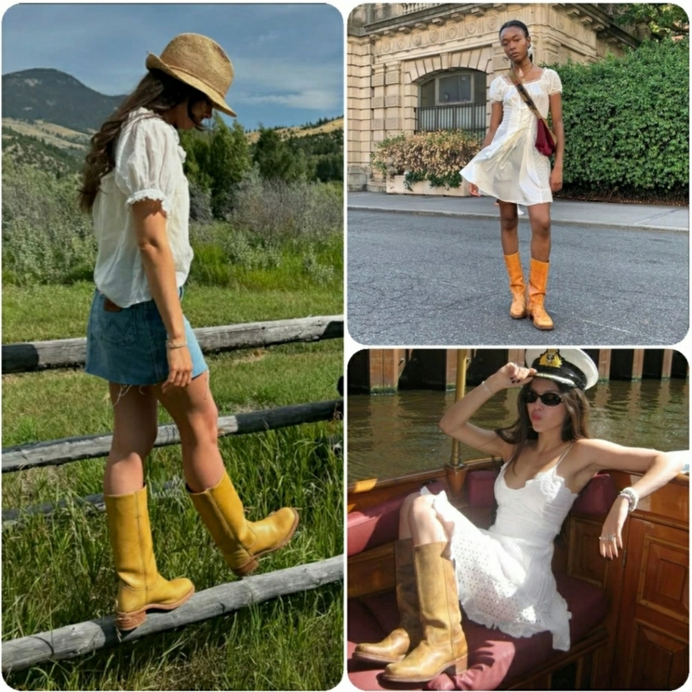 FRYE Stars & Stripes Anniversary Patriotic Black Label Americana USA Campus Boho - Picture 7 of 12